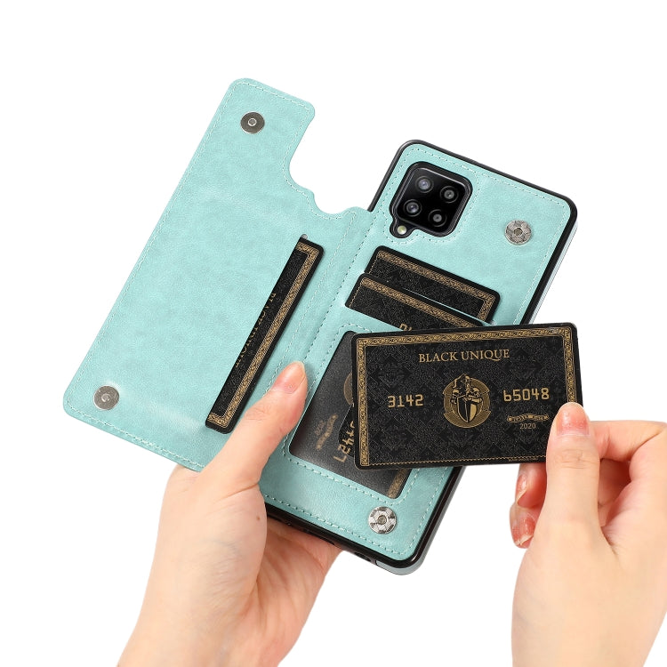 For Samsung Galaxy A42 5G Double Buckle Mandala PU+TPU Phone Case