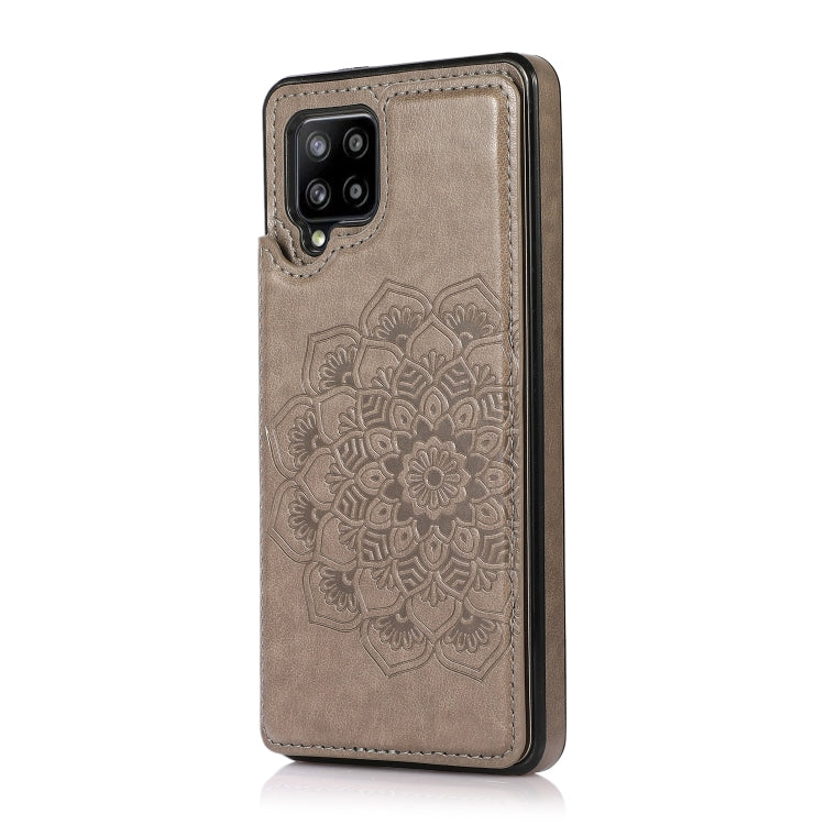 For Samsung Galaxy A42 5G Double Buckle Mandala PU+TPU Phone Case
