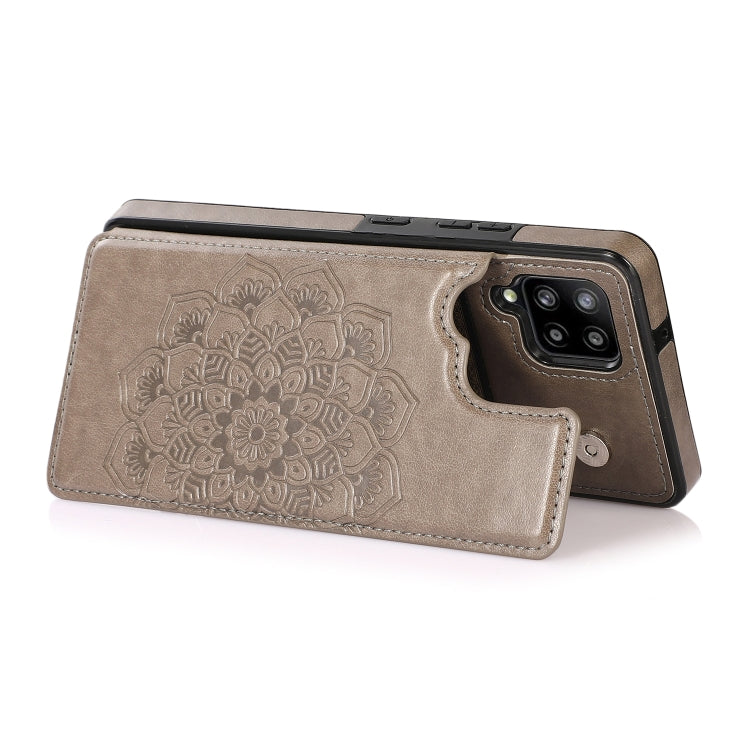 For Samsung Galaxy A42 5G Double Buckle Mandala PU+TPU Phone Case