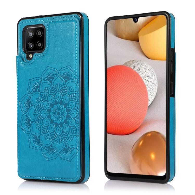For Samsung Galaxy A42 5G Double Buckle Mandala PU+TPU Phone Case