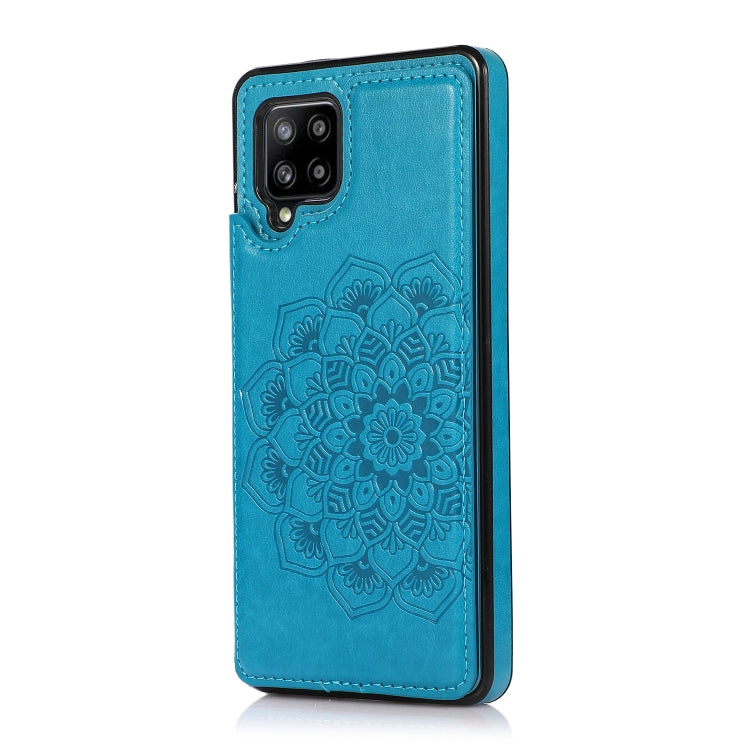 For Samsung Galaxy A42 5G Double Buckle Mandala PU+TPU Phone Case
