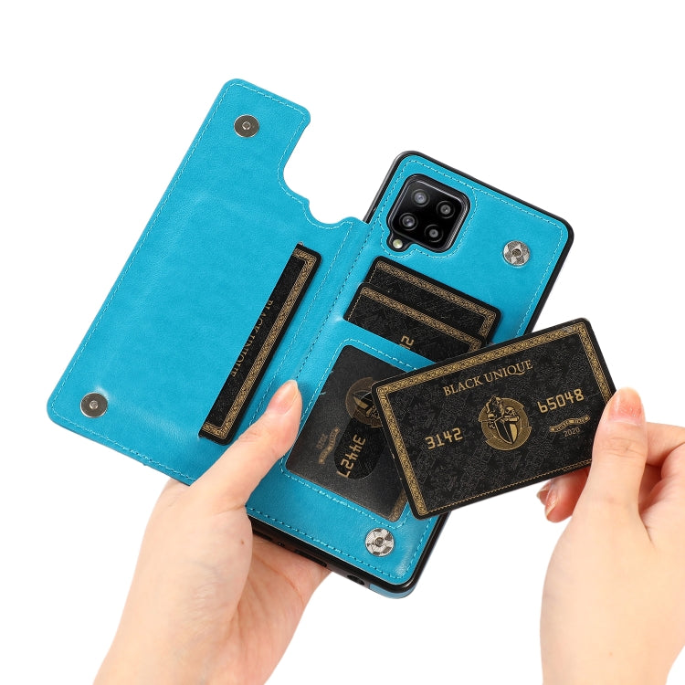 For Samsung Galaxy A42 5G Double Buckle Mandala PU+TPU Phone Case