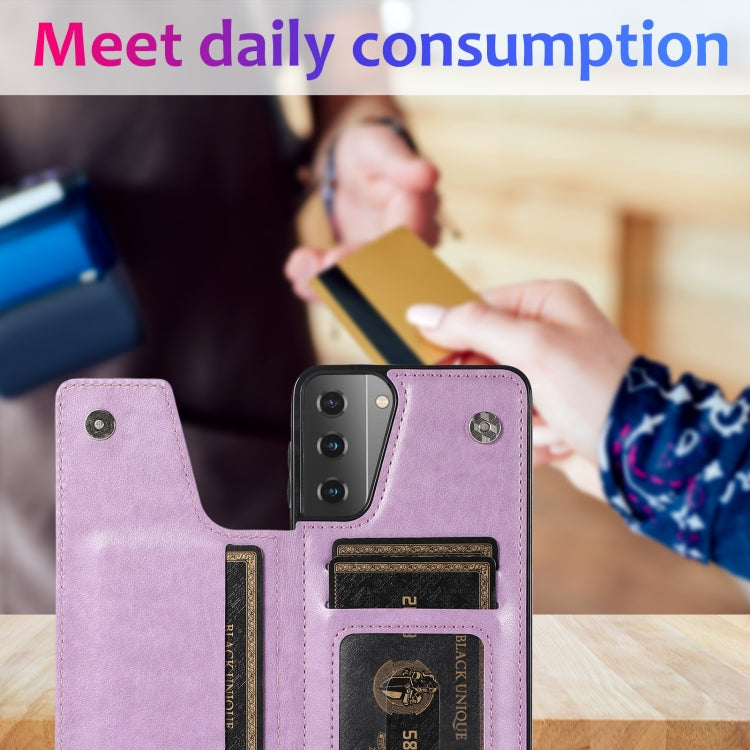 For Samsung Galaxy S21 5G Double Buckle Mandala PU+TPU Phone Case