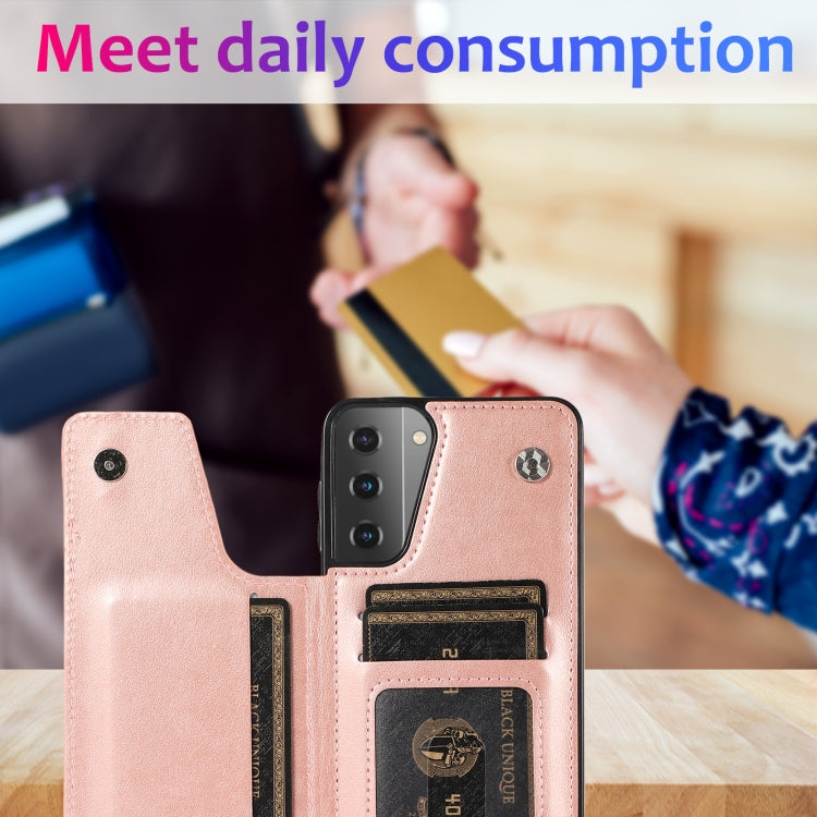 For Samsung Galaxy S21 5G Double Buckle Mandala PU+TPU Phone Case