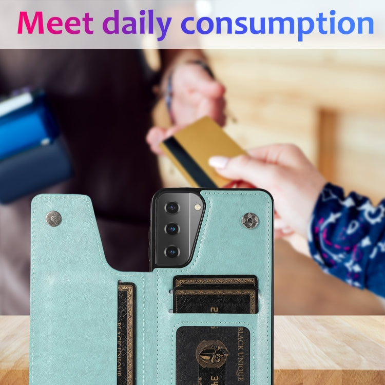 For Samsung Galaxy S21 5G Double Buckle Mandala PU+TPU Phone Case