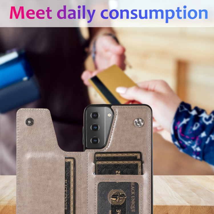 For Samsung Galaxy S21 5G Double Buckle Mandala PU+TPU Phone Case