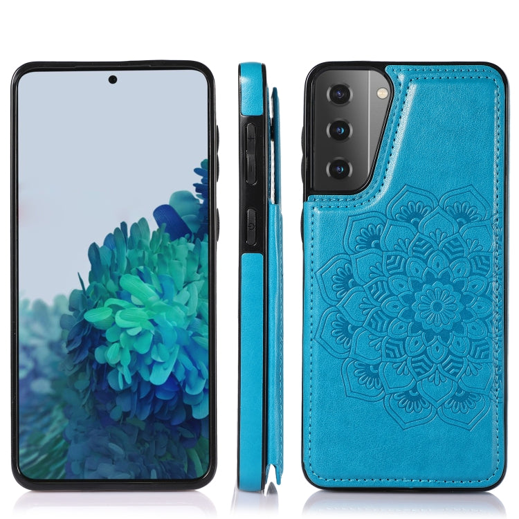 For Samsung Galaxy S21 5G Double Buckle Mandala PU+TPU Phone Case