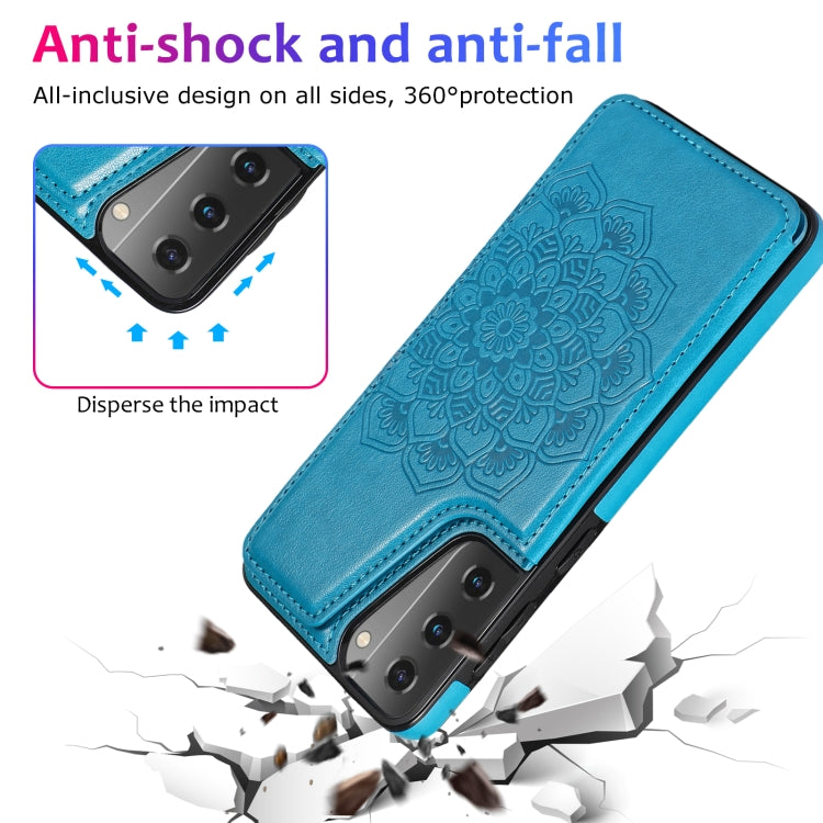 For Samsung Galaxy S21 5G Double Buckle Mandala PU+TPU Phone Case