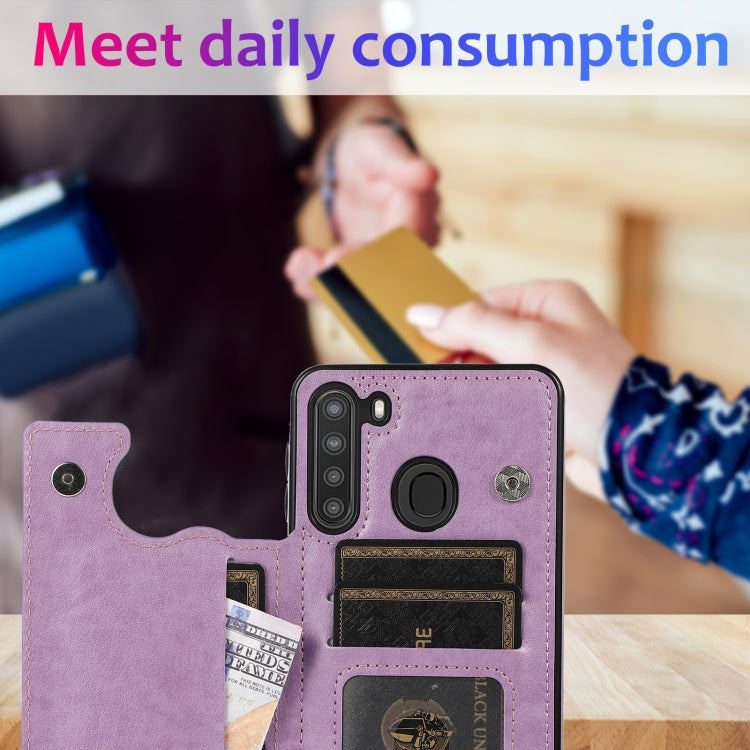 For Samsung Galaxy A21 Double Buckle Mandala PU+TPU Phone Case