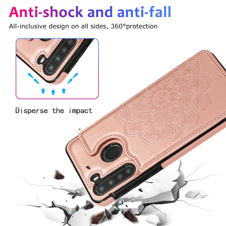 For Samsung Galaxy A21 Double Buckle Mandala PU+TPU Phone Case