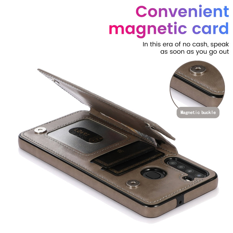 For Samsung Galaxy A21 Double Buckle Mandala PU+TPU Phone Case