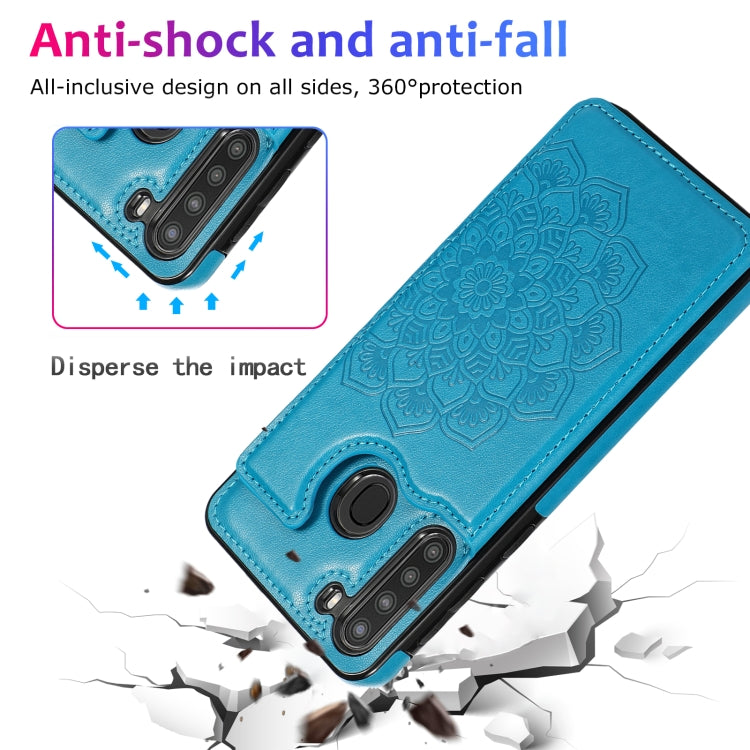 For Samsung Galaxy A21 Double Buckle Mandala PU+TPU Phone Case
