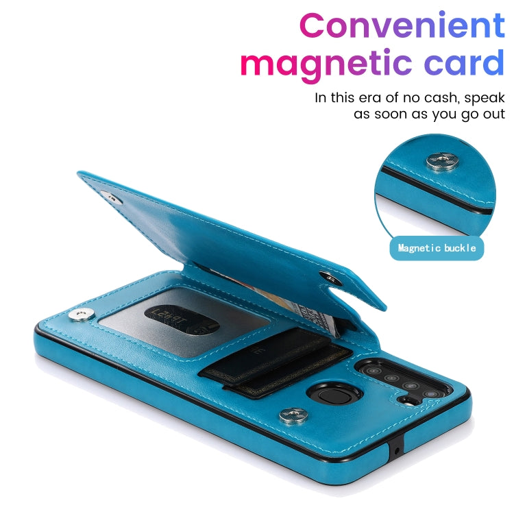 For Samsung Galaxy A21 Double Buckle Mandala PU+TPU Phone Case