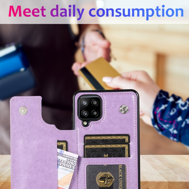 For Samsung Galaxy A12 Double Buckle Mandala PU+TPU Phone Case