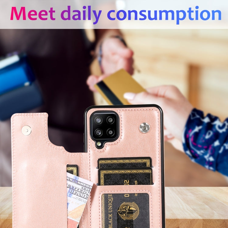 For Samsung Galaxy A12 Double Buckle Mandala PU+TPU Phone Case