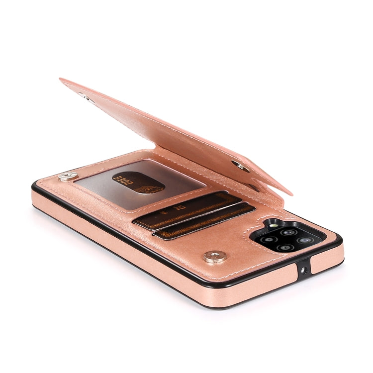 For Samsung Galaxy A12 Double Buckle Mandala PU+TPU Phone Case
