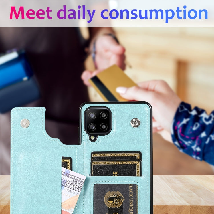 For Samsung Galaxy A12 Double Buckle Mandala PU+TPU Phone Case