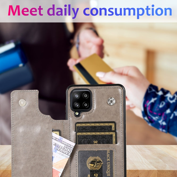 For Samsung Galaxy A12 Double Buckle Mandala PU+TPU Phone Case