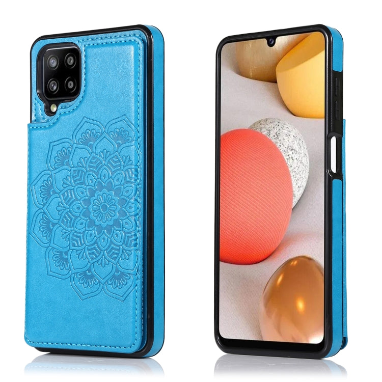 For Samsung Galaxy A12 Double Buckle Mandala PU+TPU Phone Case