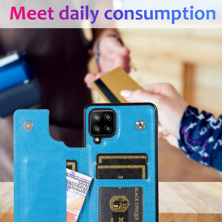 For Samsung Galaxy A12 Double Buckle Mandala PU+TPU Phone Case