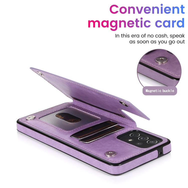 For Samsung Galaxy A72 Double Buckle Mandala PU+TPU Phone Case