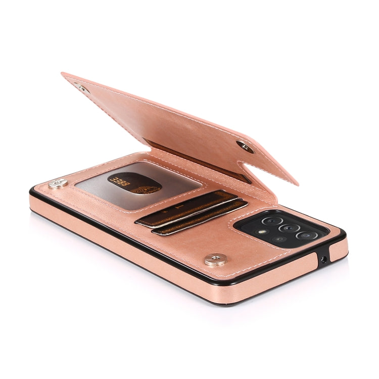 For Samsung Galaxy A72 Double Buckle Mandala PU+TPU Phone Case