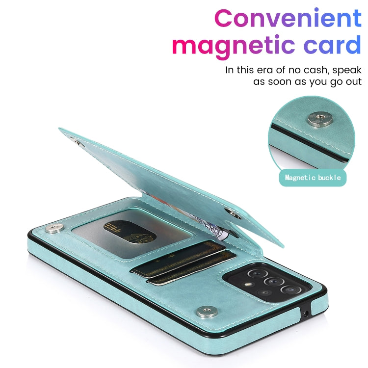 For Samsung Galaxy A72 Double Buckle Mandala PU+TPU Phone Case