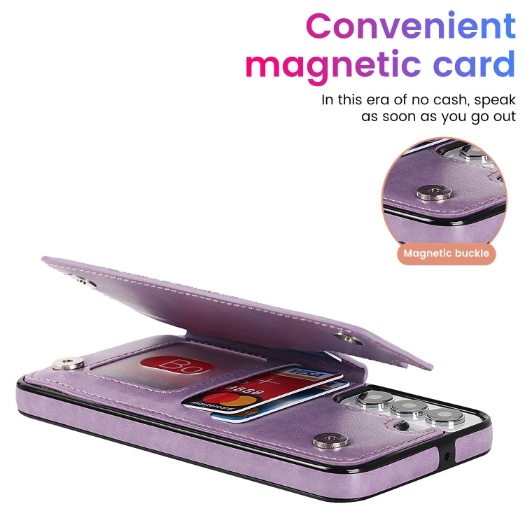 For Samsung Galaxy S22+ 5G Double Buckle Mandala PU+TPU Phone Case