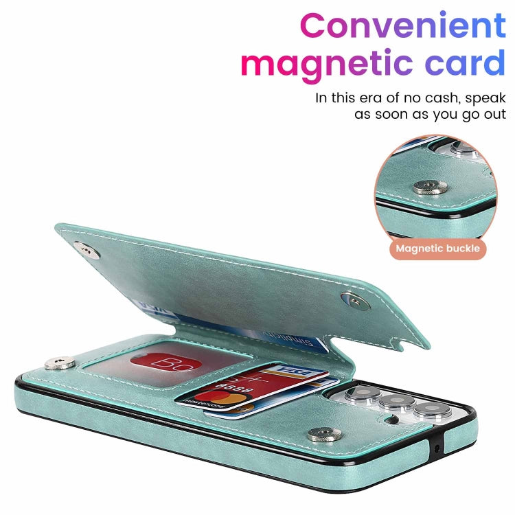 For Samsung Galaxy S22+ 5G Double Buckle Mandala PU+TPU Phone Case