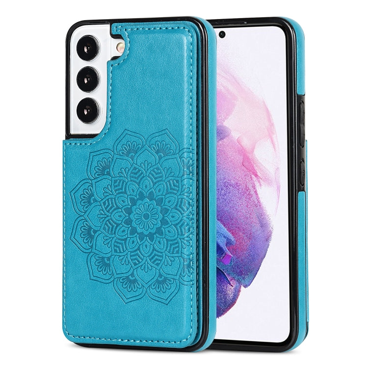 For Samsung Galaxy S22+ 5G Double Buckle Mandala PU+TPU Phone Case