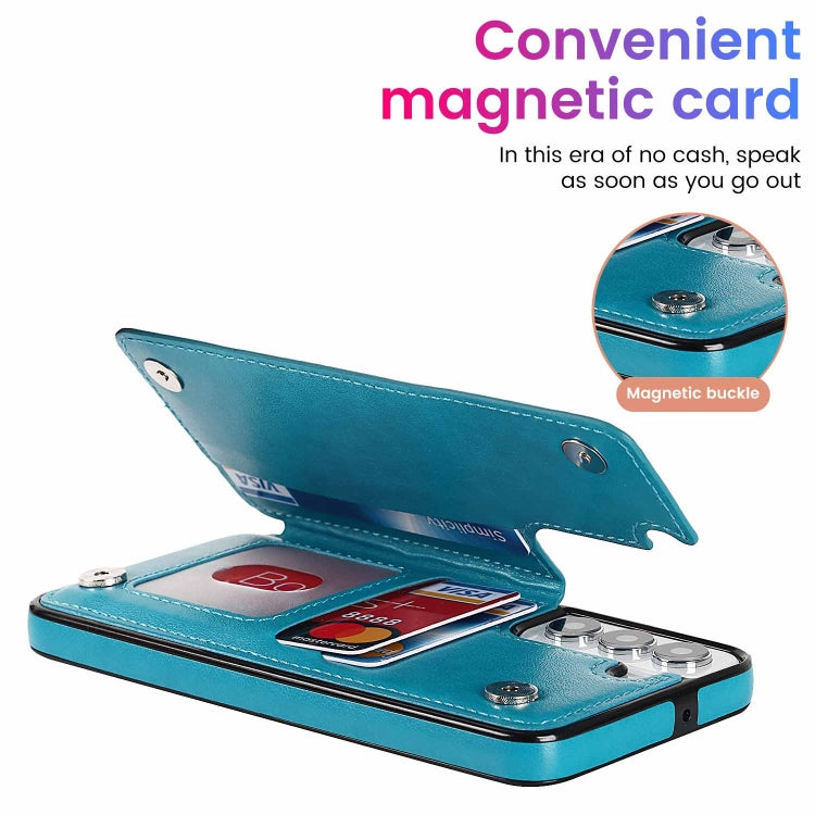 For Samsung Galaxy S22+ 5G Double Buckle Mandala PU+TPU Phone Case