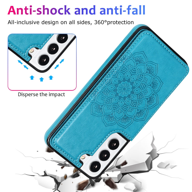 For Samsung Galaxy S22+ 5G Double Buckle Mandala PU+TPU Phone Case