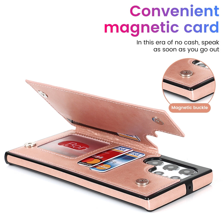 For Samsung Galaxy S22 Ultra 5G Double Buckle Mandala PU+TPU Phone Case