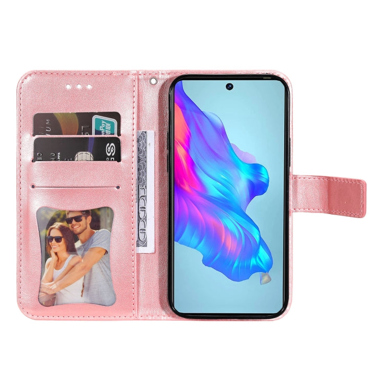For Tecno Camon 18/18P 7-petal Flowers Embossed Flip Leather Phone Case