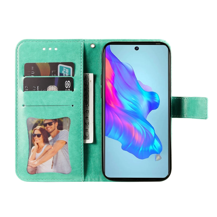 For Tecno Camon 18/18P 7-petal Flowers Embossed Flip Leather Phone Case