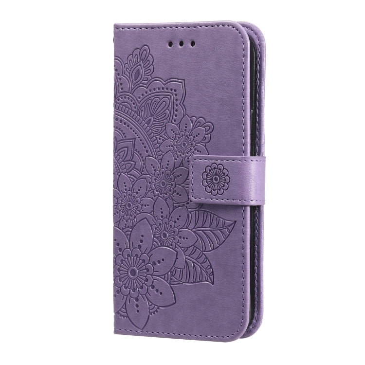 For Tecno Camon 18/18P 7-petal Flowers Embossed Flip Leather Phone Case