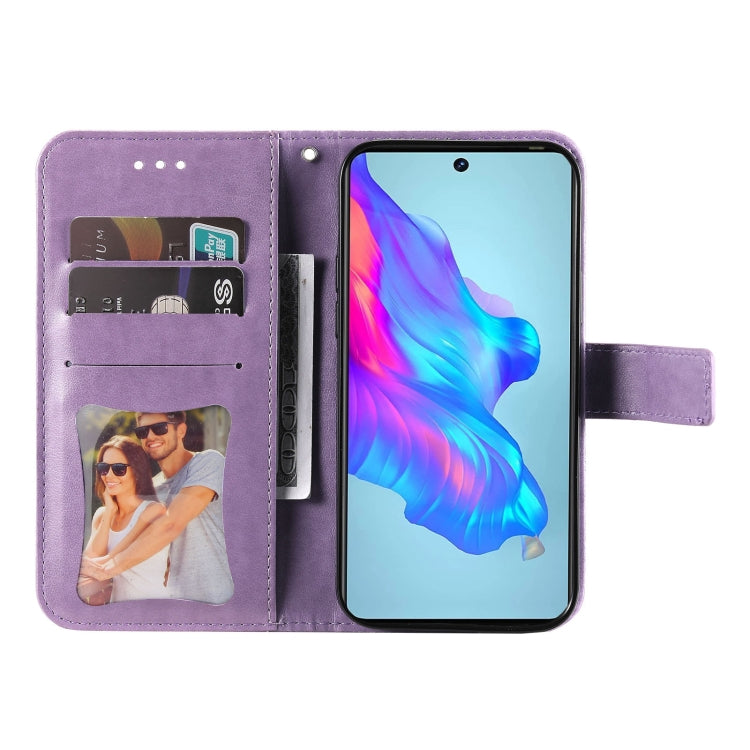 For Tecno Camon 18/18P 7-petal Flowers Embossed Flip Leather Phone Case