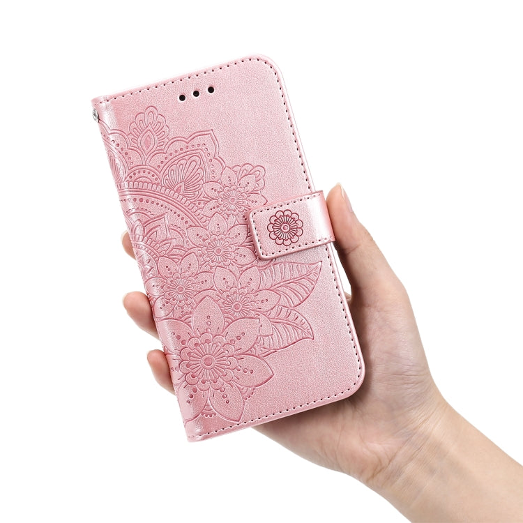 For Tecno Camon 18 Premier 7-petal Flowers Embossed Flip Leather Phone Case