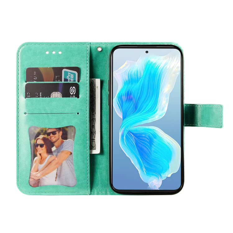 For Tecno Camon 18 Premier 7-petal Flowers Embossed Flip Leather Phone Case
