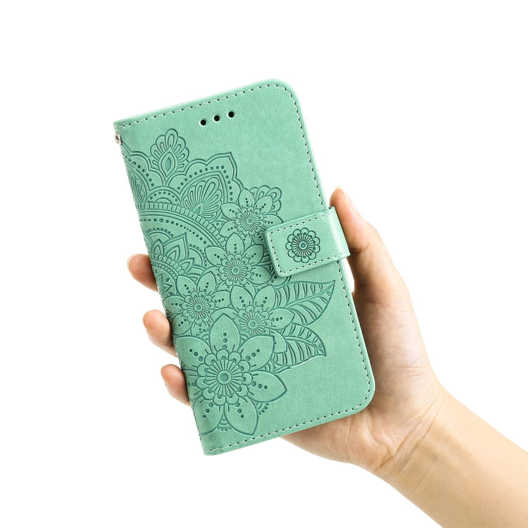 For Tecno Camon 18 Premier 7-petal Flowers Embossed Flip Leather Phone Case