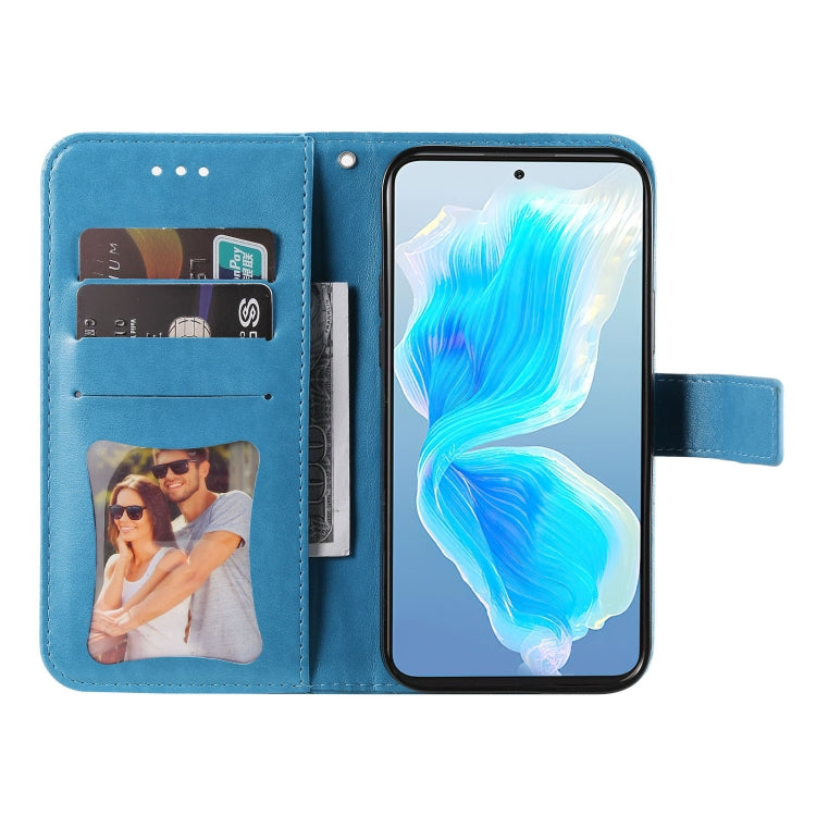 For Tecno Camon 18 Premier 7-petal Flowers Embossed Flip Leather Phone Case
