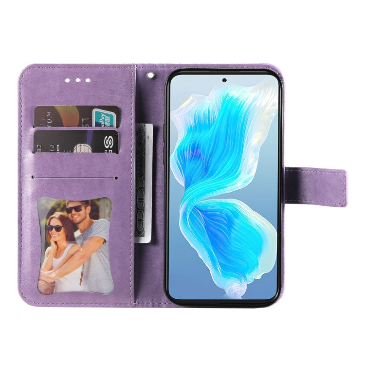 For Tecno Camon 18 Premier 7-petal Flowers Embossed Flip Leather Phone Case