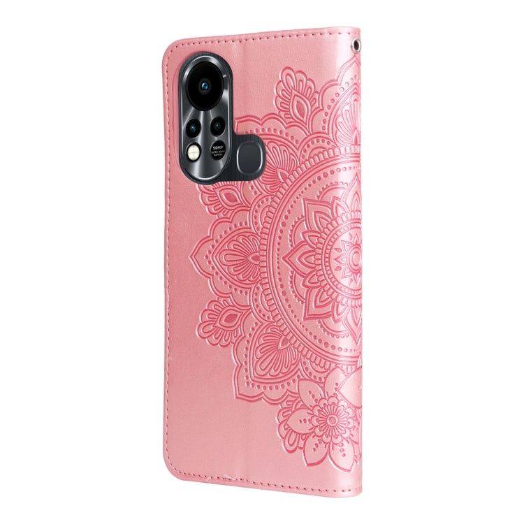 For Infinix Hot 11S 7-petal Flowers Embossed Flip Leather Phone Case