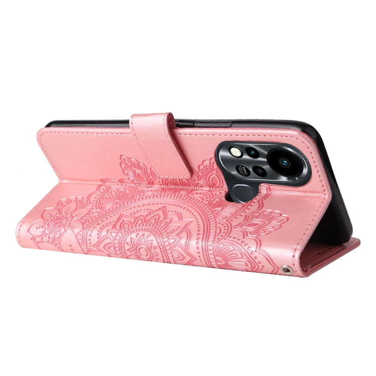 For Infinix Hot 11S 7-petal Flowers Embossed Flip Leather Phone Case