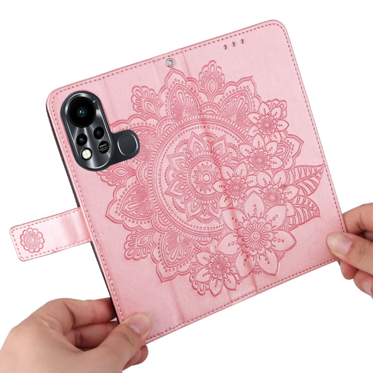 For Infinix Hot 11S 7-petal Flowers Embossed Flip Leather Phone Case