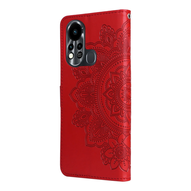For Infinix Hot 11S 7-petal Flowers Embossed Flip Leather Phone Case