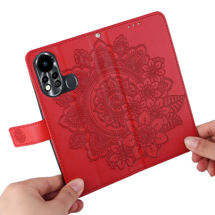 For Infinix Hot 11S 7-petal Flowers Embossed Flip Leather Phone Case