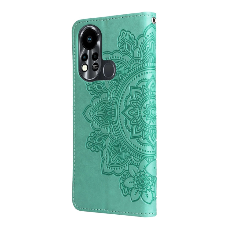 For Infinix Hot 11S 7-petal Flowers Embossed Flip Leather Phone Case