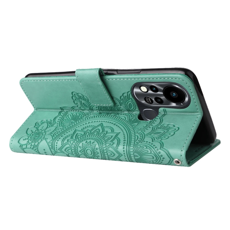 For Infinix Hot 11S 7-petal Flowers Embossed Flip Leather Phone Case