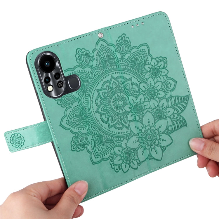 For Infinix Hot 11S 7-petal Flowers Embossed Flip Leather Phone Case
